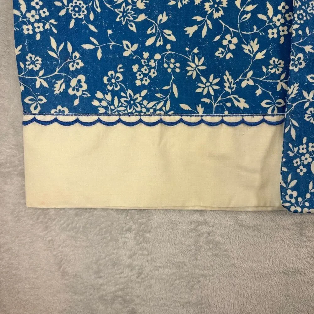 Vintage Block Print Floral Muslin Standard Pillowcases Set of 2 G